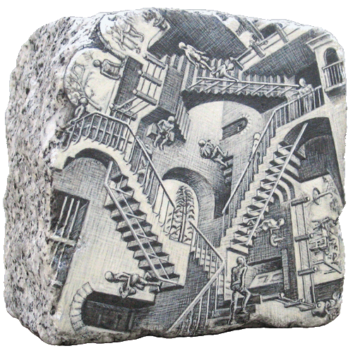 M.C.Escher relativité oeuvres escalier impossible