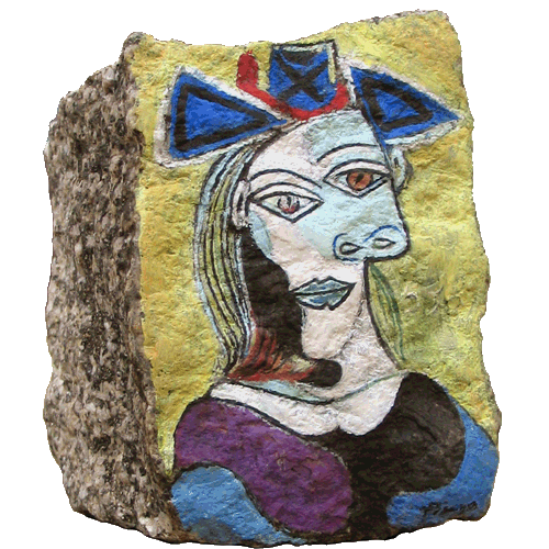 Femme au chapeau bleu et ruban rouge Picasso