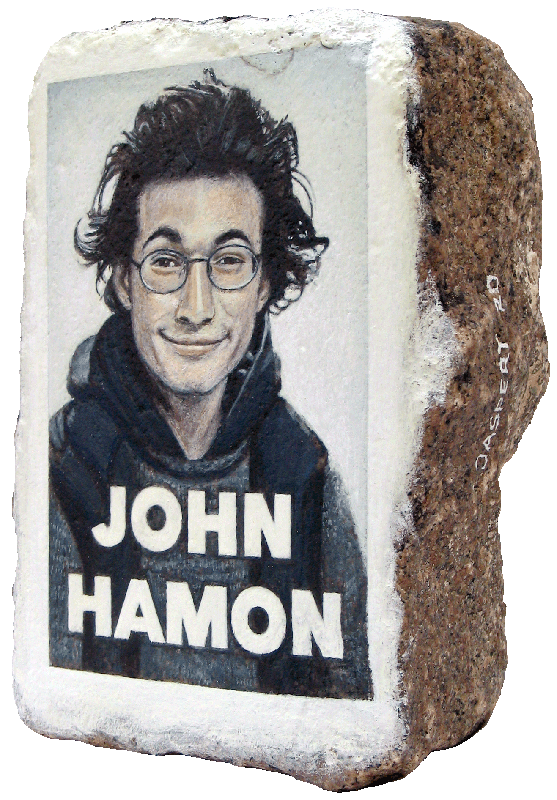 street art pavé de paris John Hamon affiche